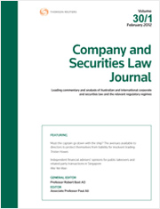 Company and Securities Law Journal - Checkpoint