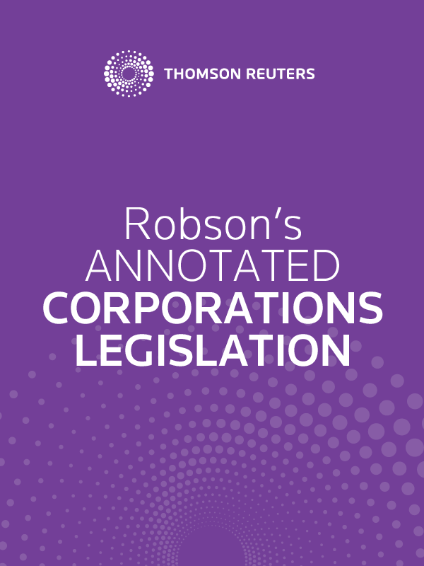 Robson's Annotated Corporations Legislation eSubscription