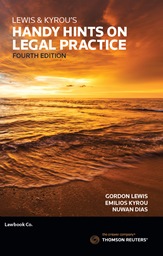Lewis & Kyrou's Handy Hints on Legal Practice 4th Edition - eBook