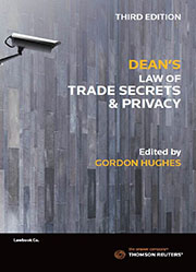 Dean's Law of Trade Secrets and Privacy 3rd Edition - Book  & eBook