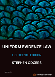 Uniform Evidence Law 18th Edition - Book