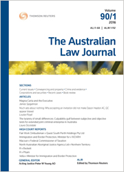 Australian Law Journal and Reports: Bound Volumes