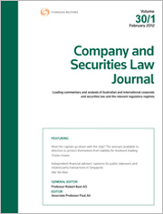 Company and Securities Law Journal: Bound Volumes
